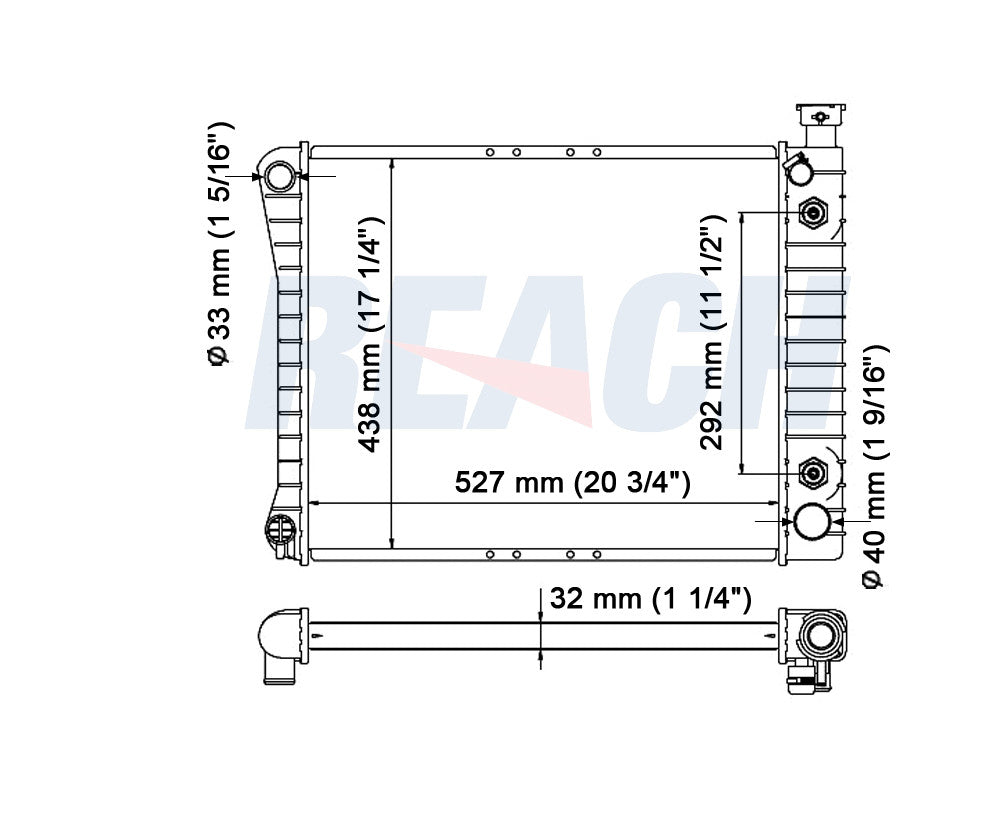 1993 CHEVROLET C3500 5.7 L RADIATOR REA41-434A