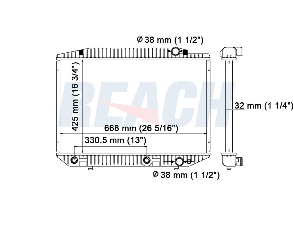 1985 MERCEDES-BENZ 380SE 3.8 L RADIATOR REA41-438A