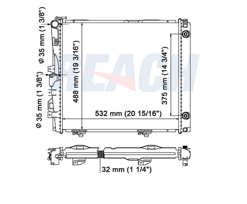1990 MERCEDES-BENZ 300E 2.6 L RADIATOR REA41-453A