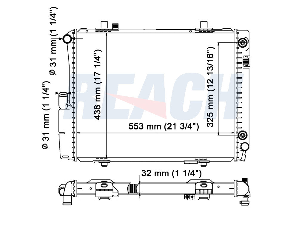 1987 MERCEDES-BENZ 190E 2.6 L RADIATOR REA41-470A