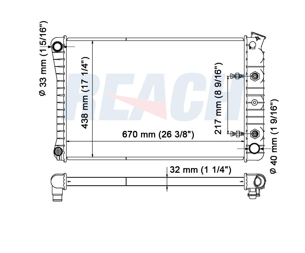 1981 GMC CABALLERO 5.0 L RADIATOR REA41-570A