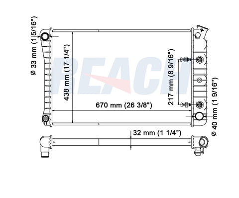 1980 GMC CABALLERO 5.0 L RADIATOR REA41-570A