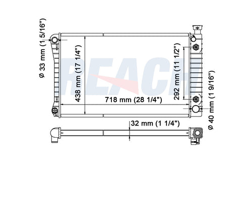 1989 CHEVROLET C2500 5.0 L RADIATOR REA41-618A