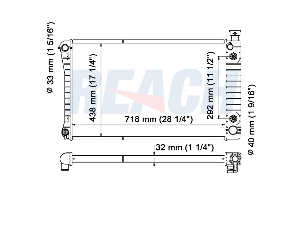 1989 CHEVROLET K2500 5.0 L RADIATOR REA41-618A