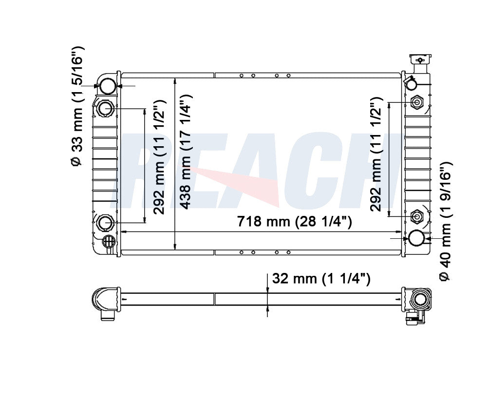 1996 GMC P3500 4.3 L RADIATOR REA41-622A