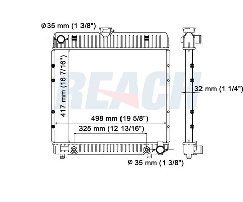 1977 MERCEDES-BENZ 230 2.3 L RADIATOR REA41-670A