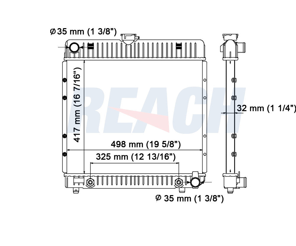 1979 MERCEDES-BENZ 240D 2.4 L RADIATOR REA41-670A