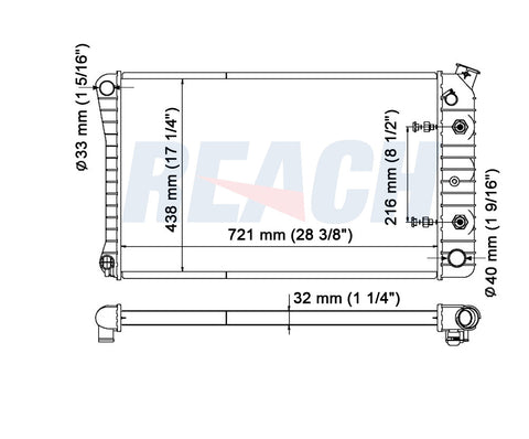 1988 CHEVROLET G20 5.0 L RADIATOR REA41-709A