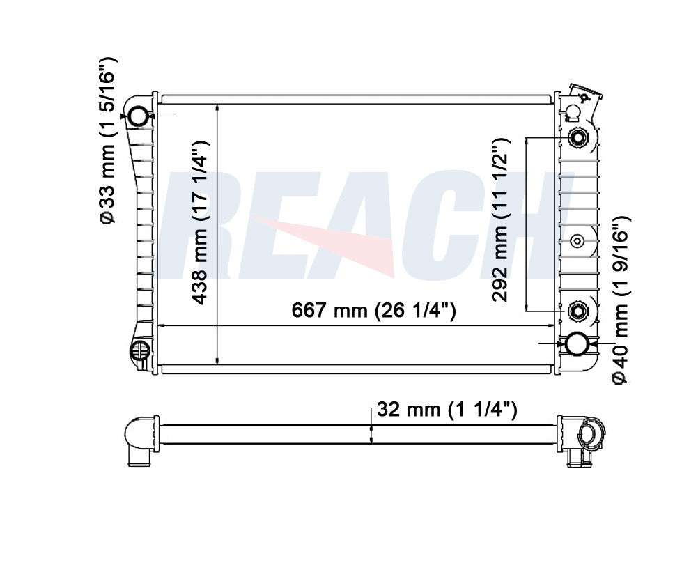 1989 CHEVROLET CAPRICE 5.0 L RADIATOR REA41-726A