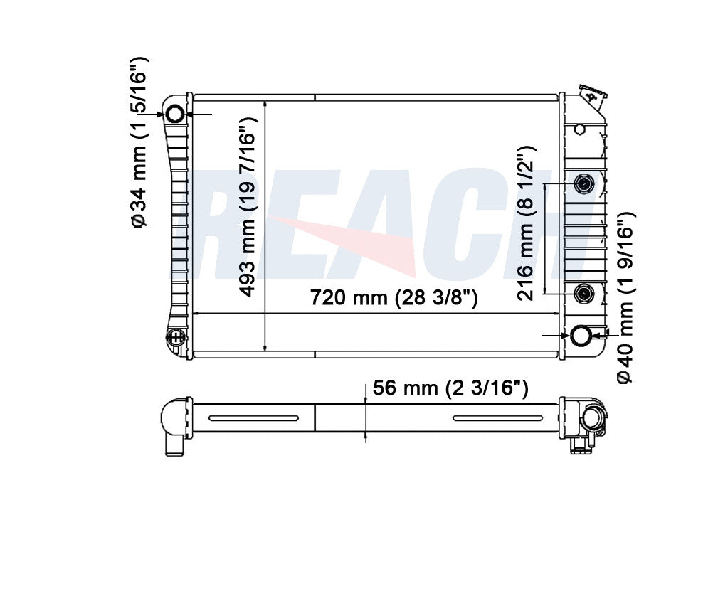 1983 CHEVROLET P30 5.7 L RADIATOR REA41-730A