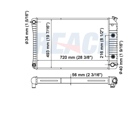 1991 CHEVROLET R2500 SUBURBAN 5.7 L RADIATOR REA41-730A