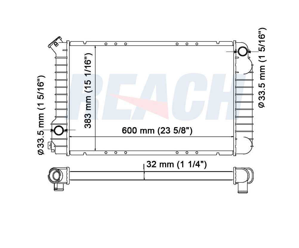 1991 GMC SONOMA 2.8 L RADIATOR REA41-744A