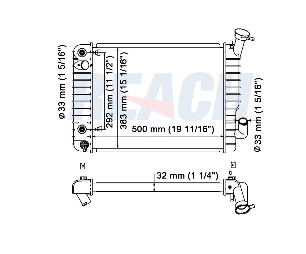 1988 CHEVROLET BERETTA 2.0 L RADIATOR REA41-771A