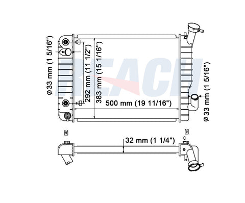 1987 CHEVROLET BERETTA 2.0 L RADIATOR REA41-771A