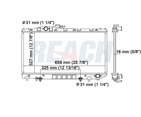 1988 TOYOTA CELICA 2.0 L RADIATOR REA41-836M