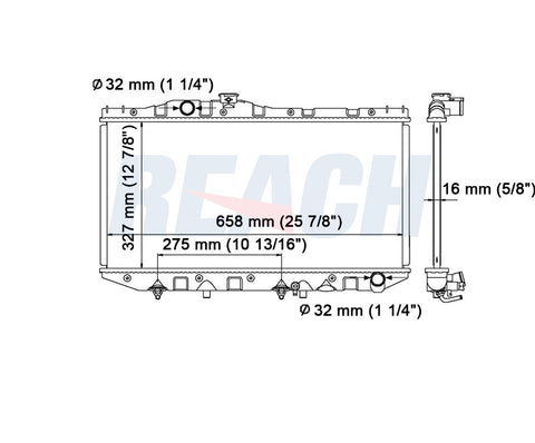 1989 TOYOTA CAMRY 2.0 L RADIATOR REA41-870A