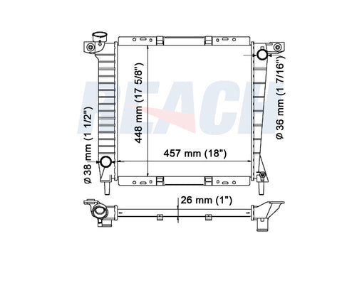 1986 FORD RANGER 2.9 L RADIATOR REA41-897A