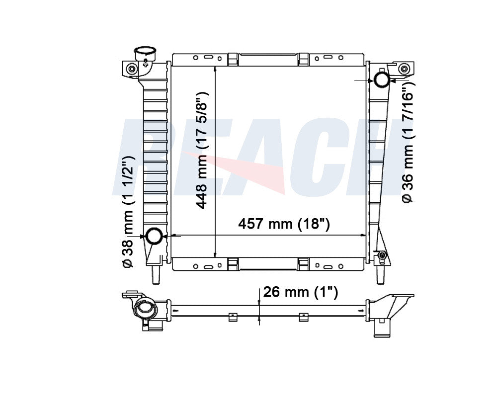 1985 FORD RANGER 2.8 L RADIATOR REA41-897A