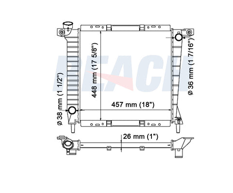 1994 MAZDA NAVAJO 4.0 L RADIATOR REA41-897A