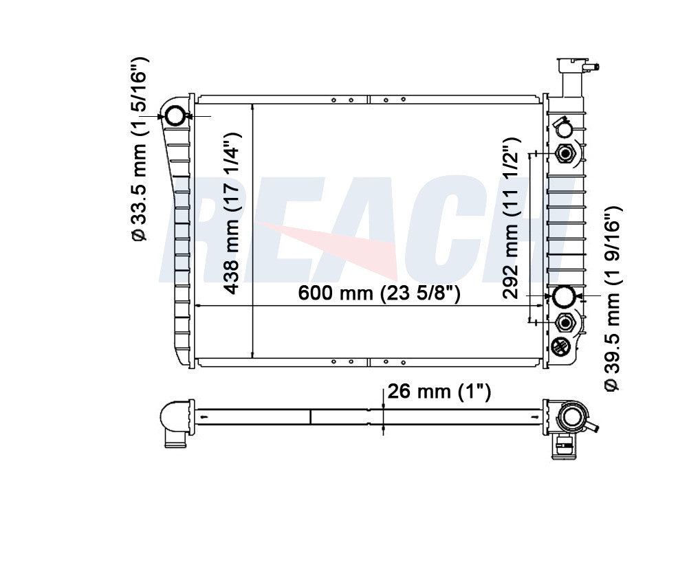 1991 CHEVROLET ASTRO 4.3 L RADIATOR REA41-924A