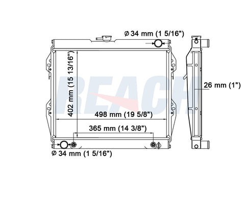 1990 TOYOTA PICKUP 2.4 L RADIATOR REA41-945A
