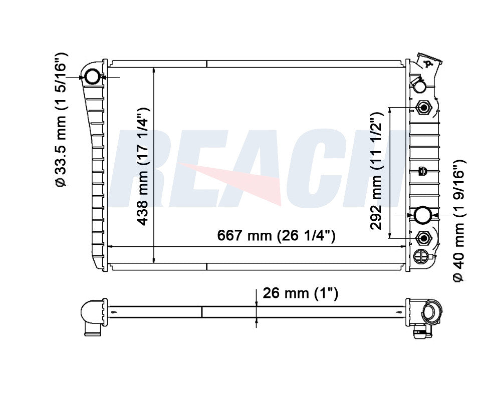 1992 PONTIAC FIREBIRD 5.0 L RADIATOR REA41-951A